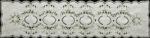 Spring Embroidered Floral Cutwork Table Runner Dresser Scarf 15x69" Beige #3589 - Picture 2 of 2