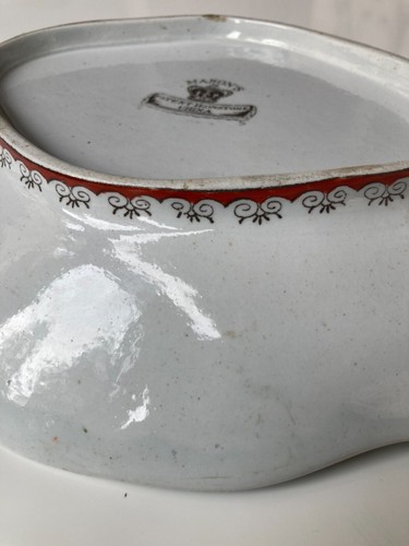 RARE GREEN MASON'S Patent Ironstone "Fence Vase & Doves" Handled Dish/Platter - 第 5/6 張圖片