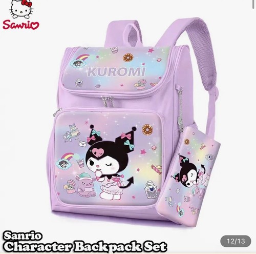 Sanrio Kuromi BackPack Bag Purple Back To School Kawaii W Pencil Pouch - Picture 8 of 8
