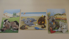 Group Lot of 3 Modern Steiff Advertising Postcards-Cute Plush Stuffed Animals