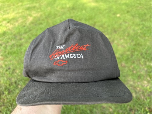 Vintage Made In The USA Hat Chevy Heartbeat of America Chevrolet DAMAGED LOOK - Picture 10 of 10
