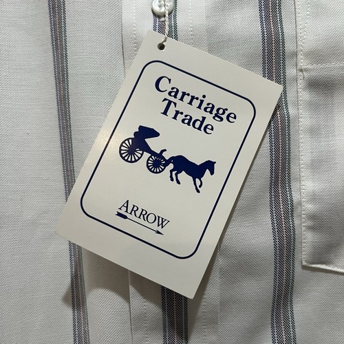 New ARROW CarriageTrade Mens Long Sleeve Button Down Striped Shirt Size 16.5-34 - Picture 3 of 6