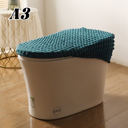 Bathroom Toilet Lid Cover Elastic Seat Toilet Tank Lid Cover Sets Fits Most Size - Picture 16 of 24