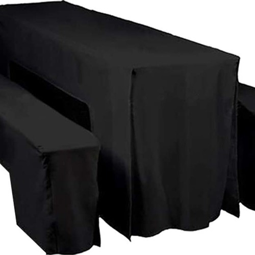 Table Cover Bench Covers Set Picnic BBQ Outdoor Party Beer Tablecloth Polyester - Picture 13 of 25