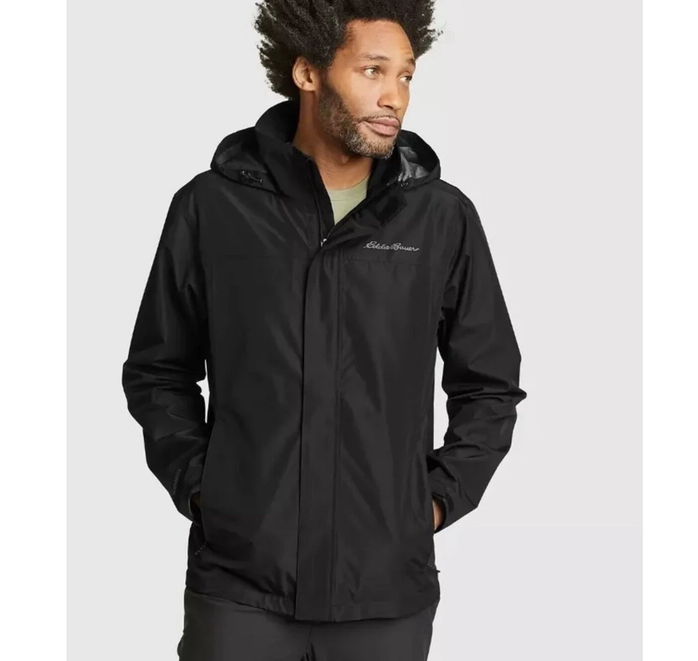 Eddie Bauer Men's Packable Rainfoil Jacket Black Size XXL