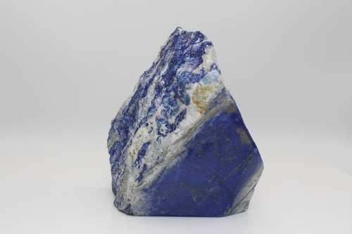 Escultura de lapislázuli medio pulido medio crudo con pirita azul pulido forma libre - Imagen 8 de 9