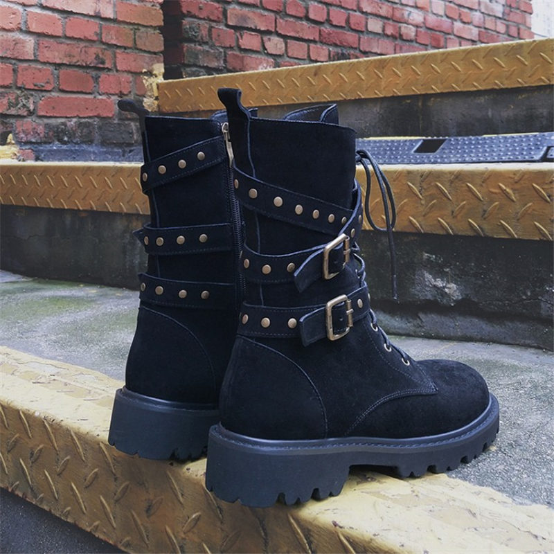 Punk para Mujer Genuino Cuero Correa De Tobillo botas botas botas Militares Hebilla Remaches Punk Oxford 4ae1c4 Punk para Mujer Genuino Cuero Correa De Tobillo botas botas botas Militares Hebilla Remaches Punk Oxford 4ae1c4