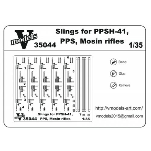 Vmodels 35044 - 1/35 - Photo-etched Slings for PPSH 41, PPS , Mosin rifles 35044 - Picture 6 of 9