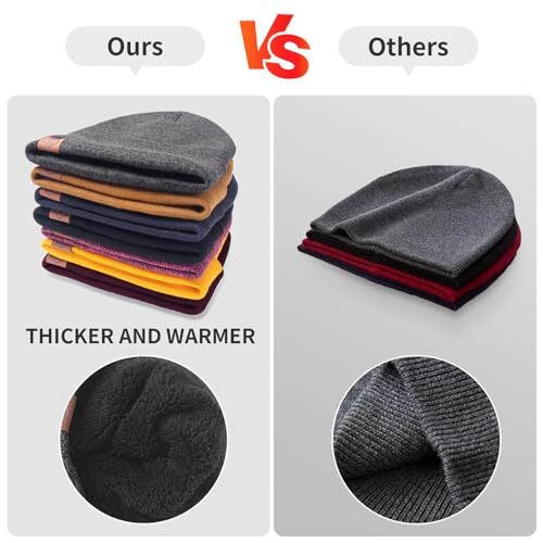 Gorro de Invierno Sombrero Diario - Medias Térmicas Polares Polares Esquí Talla Única Gris - Imagen 6 de 6