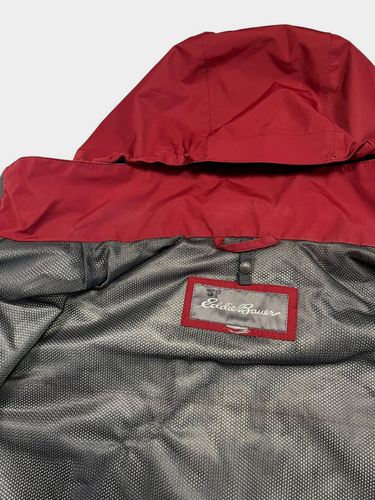 EDDIE BAUER Red Windbreaker WEATHEREDGE RAIN JACKET Outdoor Hike Coat Men's L - Picture 7 of 10