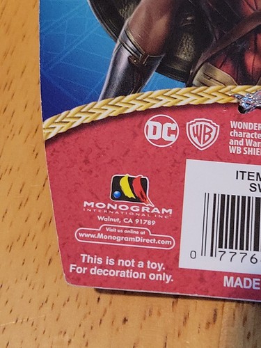 DC Wonder Woman Sword Pewter Keychain For Keys Backpack and Purse - Picture 4 of 6