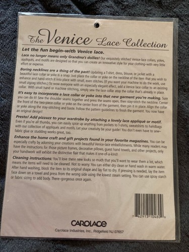 Vintage Venice White Lace Collar - NEW - You Choose! - Hearts Apples Flowers - Picture 7 of 9