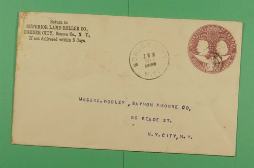 DR WHO 1893 DPO BORDER CITY NY 1892-1900 COLUMBIAN STATIONERY #U349 m30889