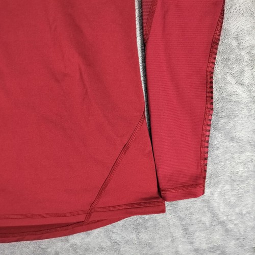 Adidas Mens Track Top Medium Red Burgundy Long Sleeve Logo Training Gym Sport - Picture 5 of 9