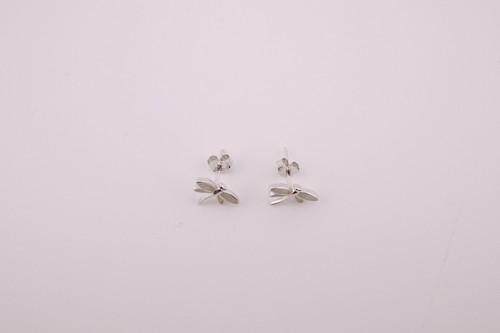 Women's Sterling Silver Dragonfly Stud Earrings w/Opal Accents - Nature Inspired - Picture 7 of 10