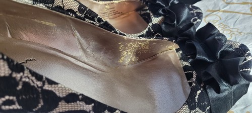 Zapatos de mujer CARLOS SANTANA 11 negros de encaje tacón alto Stiletto Prestige punta abierta - Imagen 8 de 18