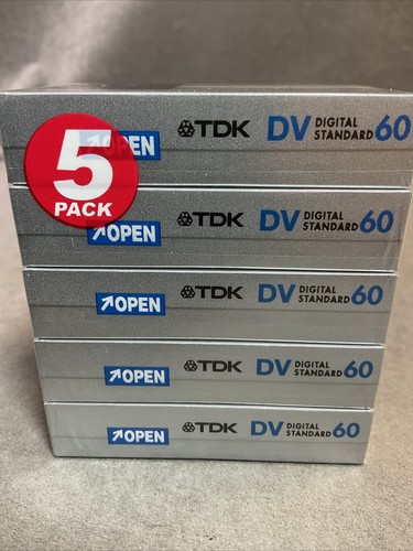 TDK DV 60 (LP 90) Standard Mini Digital Video Cassette Tape 5 PACK NEW, SEALED - Picture 3 of 6