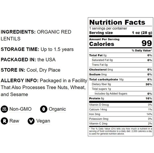 Organic Red Lentil Flour – Non-GMO, Finely Ground, Pure - Picture 14 of 34