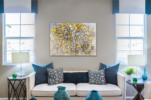Piet Mondrian Composition No VII CANVAS PAINTING ART PRINT WALL 2053X - Picture 3 of 8