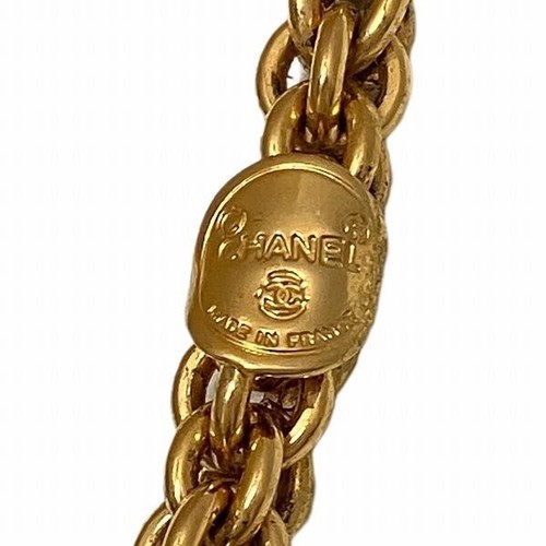 CHANEL Necklace Pendant Choker Gold Auth kenkenjp Logo COCO CC Pearl Ball Medal - Picture 14 of 21