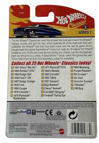 Hot Wheels Classics Serie 1 - 1968 Ford Mustang mit Opening Hood 1:64 Diecast Auto - Bild 7 von 9