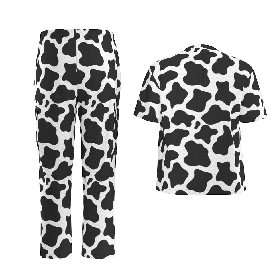 Cow Print Scrubs Nursing Scrub Set Cow Pattern Hospital Scrubs - Image 4 of 4