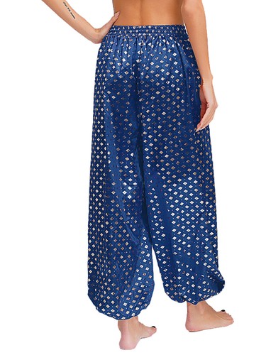 Women Bloomers Flamenco Pants Summer Trousers Waistband Belly Show Print Jazz - Picture 28 of 54