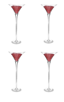 4 X 60cm Martini Glass Vase Table Centrepiece Wedding Flowers