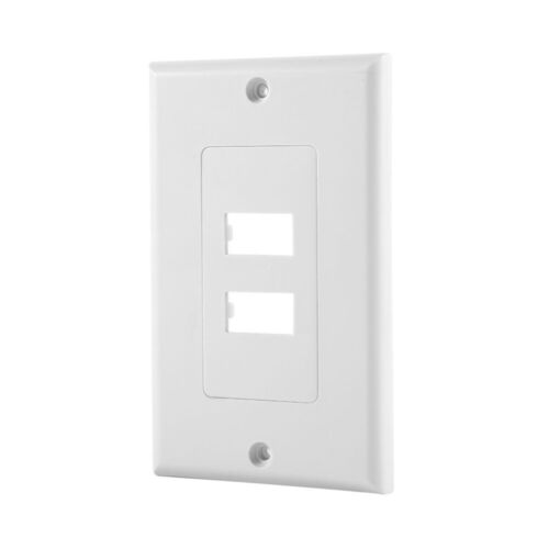 2-Port HDMI 1.4 Wall Face Plate Panel Cover Coupler Outlet Extender 1080P White - Picture 4 of 7