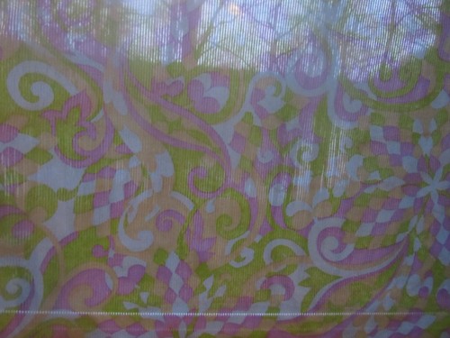 Vintage Cotton Voile Fabric Green Blue Purple Psychedelic Print By The Yard NOS - Picture 2 of 5