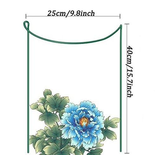 4X Plant Support Climbing Support Frame Ring Cage Suitable Vines 25*40cm Green - Picture 3 of 7