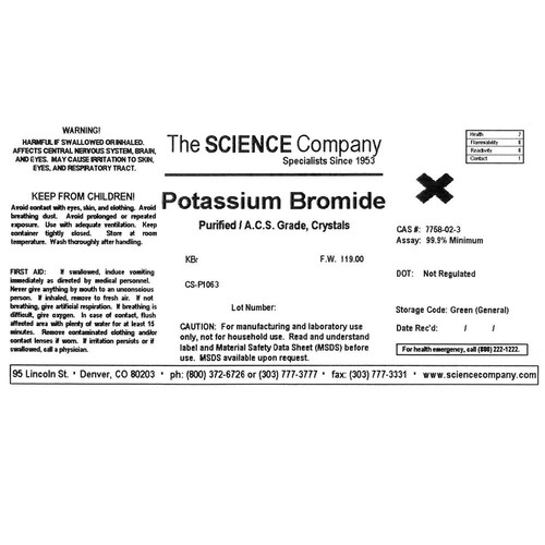 NC-2136 Potassium Bromide, 500g, Purified, ACS Reagent Dog, Cat Anti-seizure - Picture 2 of 2