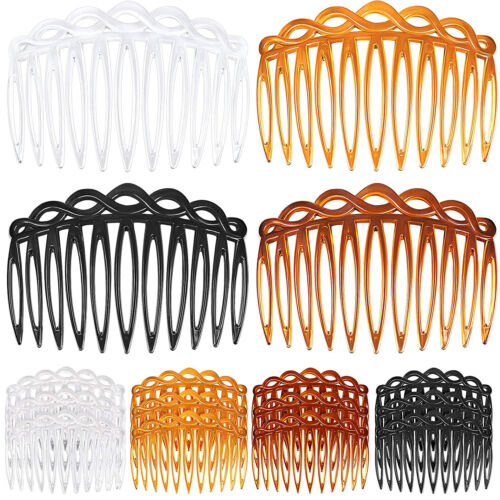 12 Pieces Plastic Hair Side Combs French Hair Comb Straight Teeth Hair Clip Comb
