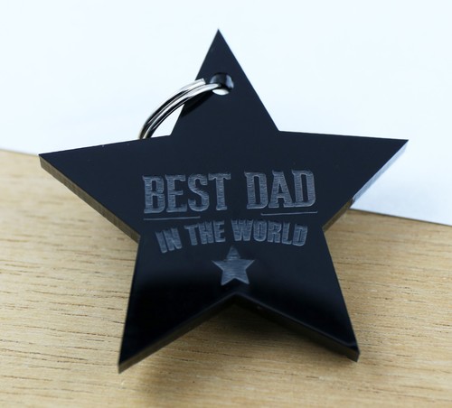 FATHER'S DAY BIRTHDAY ACRYLIC KEY RING TAGS FAVOURS GIFT LASER ENGRAVED - Picture 7 of 13