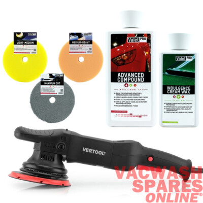 VERTOOL DUAL ACTION MASCHINENPOLIERER DAS-21E - VALETPRO COMPOUND UND DA PADS SET