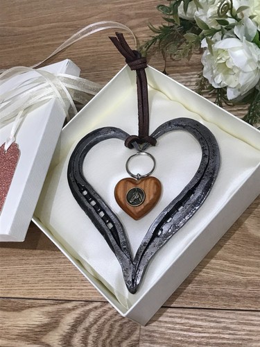 Forged in Fire Lucky Horseshoe Heart - Wedding, Anniversary, New Home Gift box