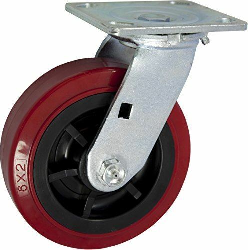 6" X 2" Heavy Duty Caster Set of 4-2 Swivel Casters and 2 Rigid Casters - 3600 l - Picture 2 of 5