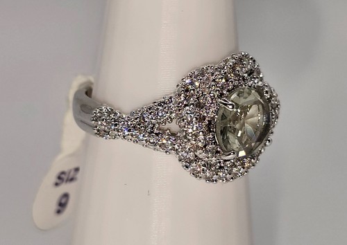 Bomb Party Retro Ring Size 9 RBP2465 - Lab Created Grey Spinel and White Topaz - Picture 4 of 6