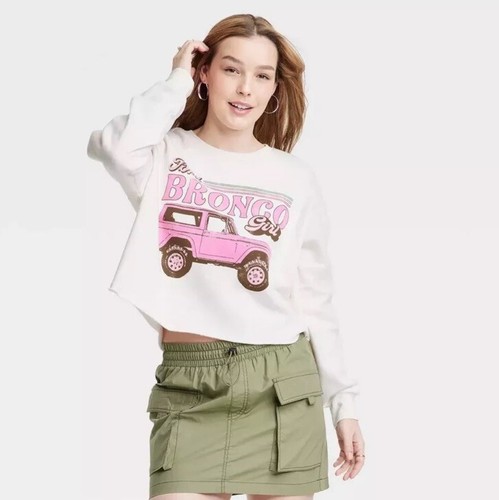 Women's Grayson Threads Ford Bronco Girl Graphic Sweatshirt White Size 1X NWT - Picture 1 of 7
