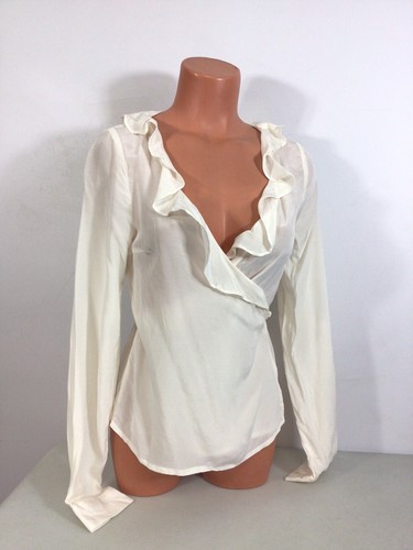 Line + Dot Wrap Blouse Womens XS New - Picture 3 of 7