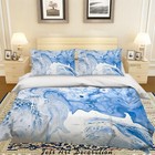 3D Blue White Texture Marble Quilt Cover Set Bedding Sets Pillowcases Queen 3