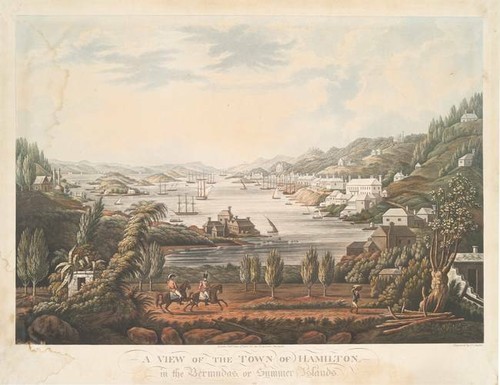 Poster - Hamilton Bermuda (1816) Vintage Pictorial Map (1870), 4 Sizes - Picture 1 of 21