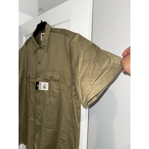 Dickies Men's 3XL Short Sleeve Button Up Shirt Khaki NWT - Picture 5 of 8