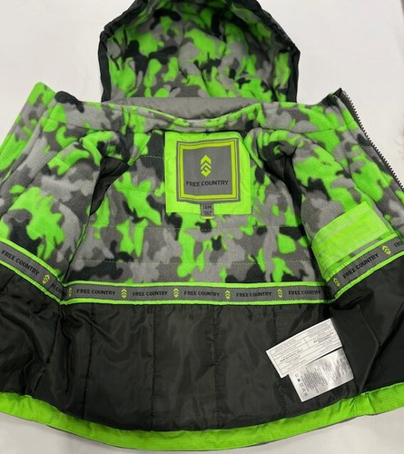 Free Country BOYS RIPSTOP WATER/WIND RESISTANT Winter Jacket(LEAD PENCIL 18M)NWT - Picture 2 of 6