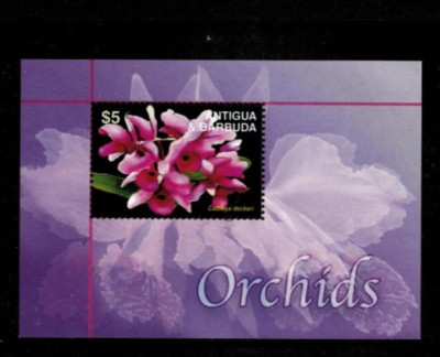 Antigua 2003 - Orchids Flowers - Souvenir Stamp Sheet - Scott
