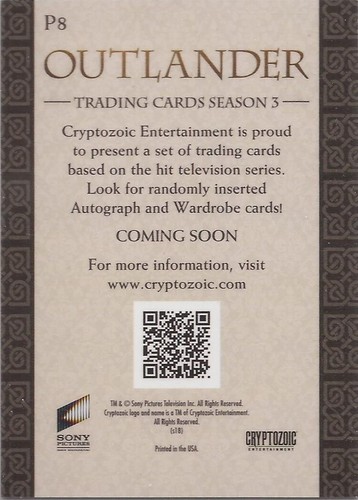 2018 Outlander Trading Card Season 3 Cryptozoic P8 Promo Card - Picture 2 of 2