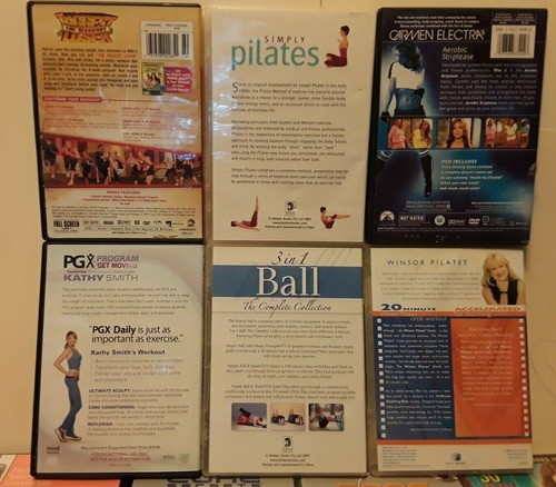 18 workout exercise DVD lot yoga pilates cardio Jillian Michaels ball abs dance - Imagen 3 de 7