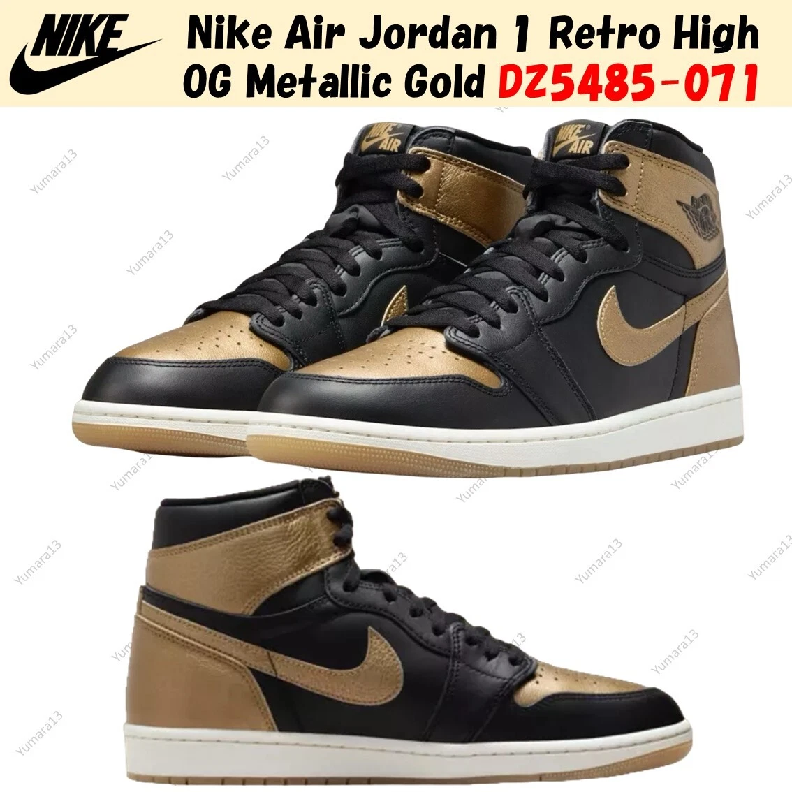 Jordan 1 Retro OG High Black Gold | eBay