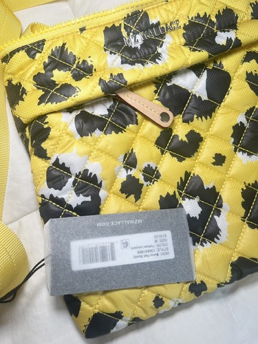 NEW MZ Wallace Metro Flat Crossbody – Yellow Leopard – Quilted Nylon – Small - Picture 5 of 11