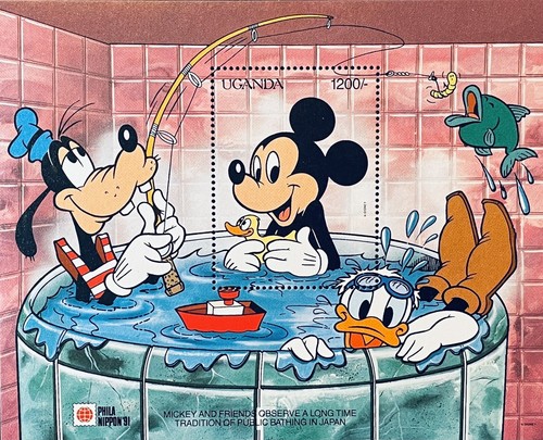 UGANDA DISNEY PHILA NIPPON 1991 STAMPS 2 SS MNH JAPANESE CUSTOMS TRADITIONS 2 - Picture 3 of 3